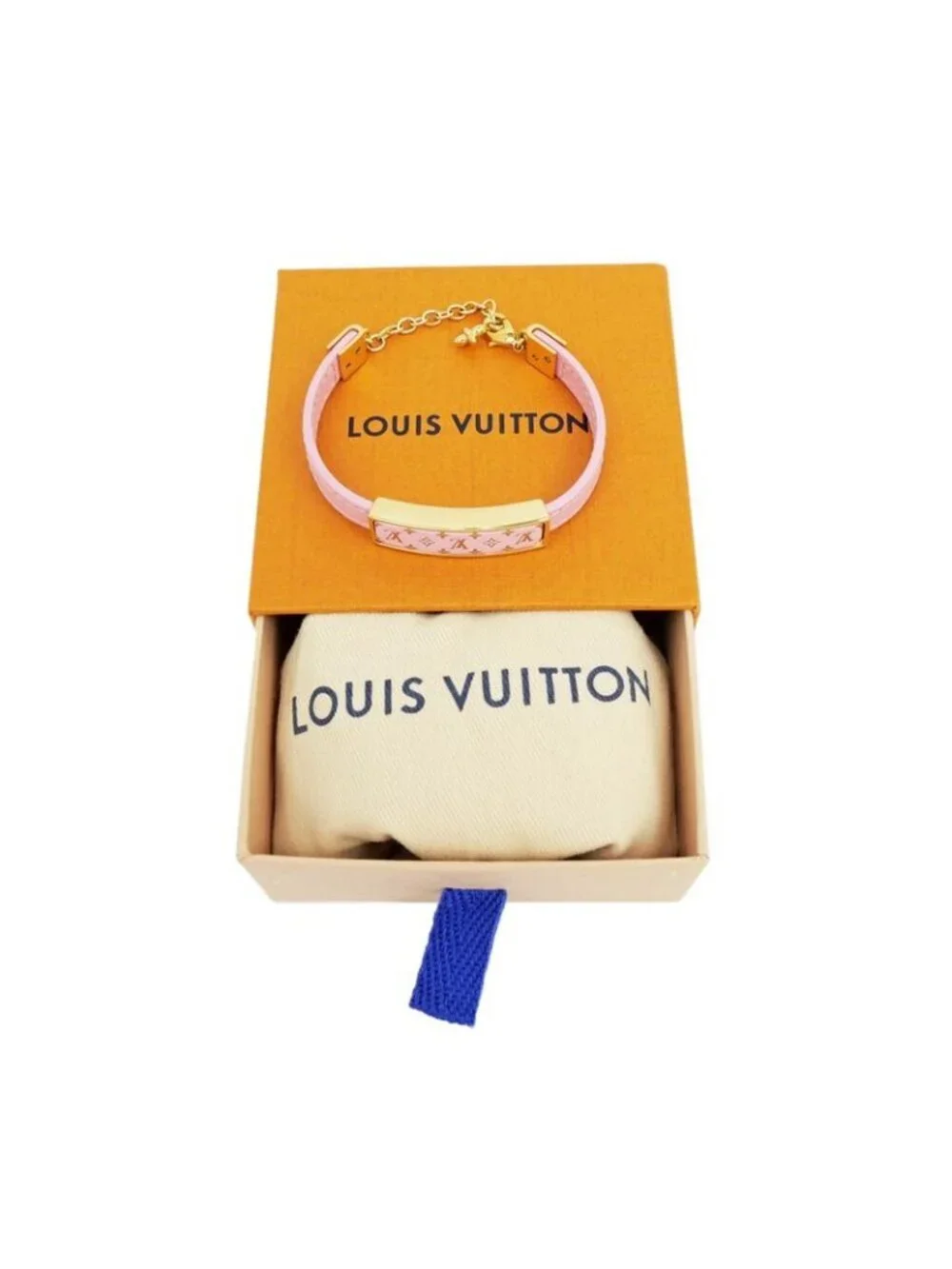 Louis Vuitton Bracelet Nanogram Enamel M8803 Z Pink Gdhardware Accessorie - Picture 10 of 10